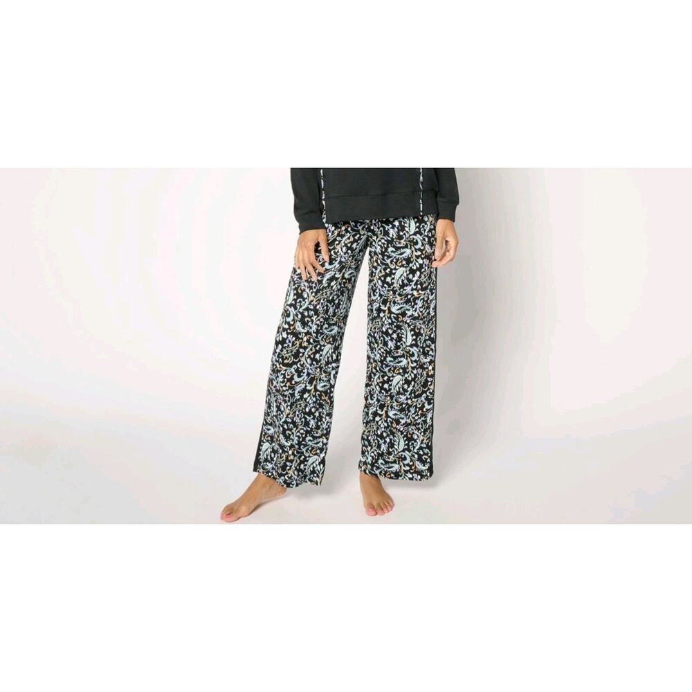 Carole Hochman Feathersoft Wide Leg PJ Lounge Pants Black Size XS A652739 NWOT